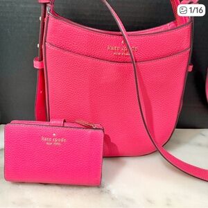 Kate Spade Leila North South Crossbody Purse & Wallet Pebbled Leather